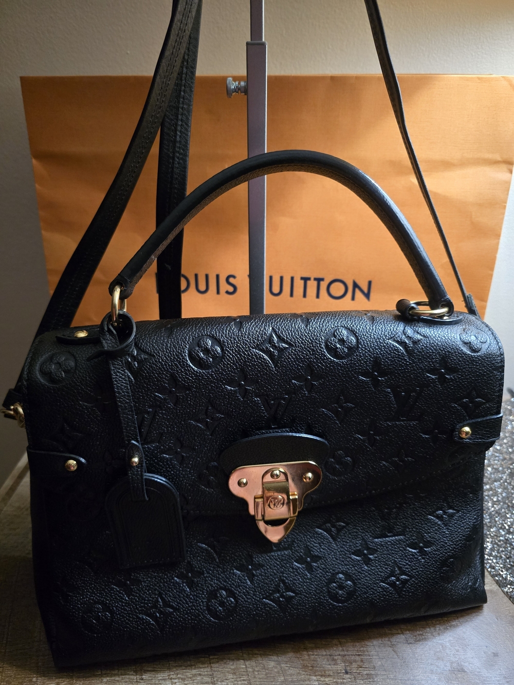 Louis Vuitton GEORGES MM Empriente NOIR Leather Top-Handle Bag Shoulder Strap